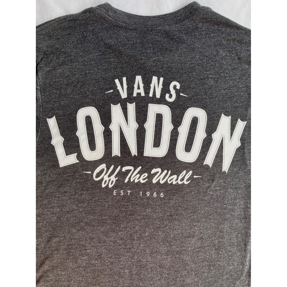 Vans Collectible London Off The Wall T-Shirt Gray Mens Small Graphic Tee